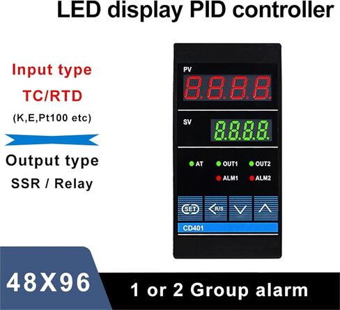 PID Temperature Controller SSR Relay Output RKC Industrial Intelligent Regulator TC/RTD Input 48x96mm CD401(SSR Relay Opt 2ALM) in Saudi Arabia