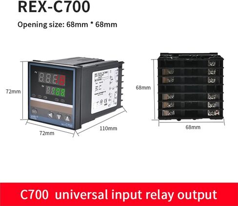 وحدة تحكم درجة الحرارة REXC-700/ REX-C100 PID DIGITAL PID REX وحدة تحكم SSR/ RELAY طاقة التتابع (أحمر) in Saudi Arabia