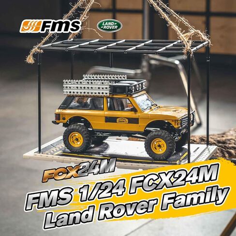 FCX24M FMS 1/24 RC الزاحف، عائلة لاند روفر، 2.4 جيجا هرتز للطرق الوعرة RC الزاحف مع تأثيرات الإضاءة، مفتاح السرعة وحزم الملحقات، سيارات RC للبالغين (الاكتشاف) in Kuwait