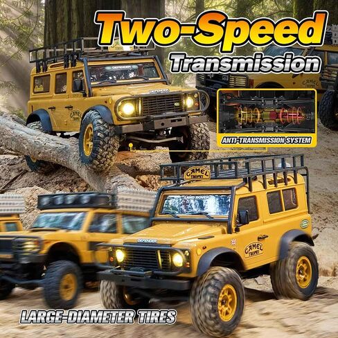 FCX24M FMS 1/24 RC الزاحف، عائلة لاند روفر، 2.4 جيجا هرتز للطرق الوعرة RC الزاحف مع تأثيرات الإضاءة، مفتاح السرعة وحزم الملحقات، سيارات RC للبالغين (الاكتشاف) in Kuwait