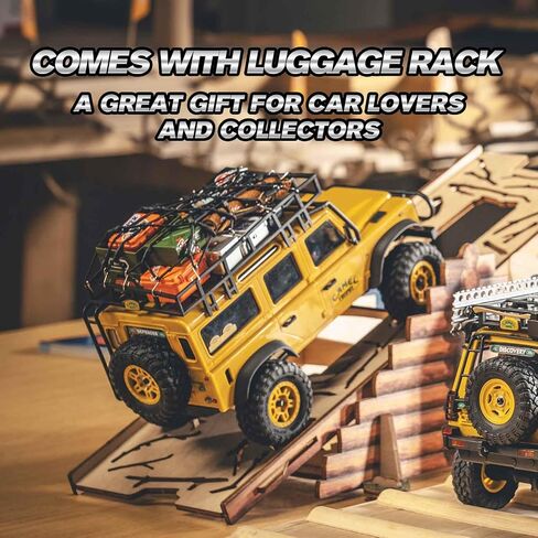 FCX24M FMS 1/24 RC الزاحف، عائلة لاند روفر، 2.4 جيجا هرتز للطرق الوعرة RC الزاحف مع تأثيرات الإضاءة، مفتاح السرعة وحزم الملحقات، سيارات RC للبالغين (الاكتشاف) in Kuwait