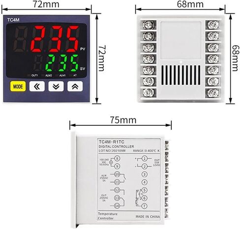 وحدة تحكم درجة حرارة LCTC PID SSR+RELAY 4-20MA إخراج متعدد الإدخال 72 * 72 منظم الأدوات الذكي اللوحة الرقمية TC4M (SSR RELAY OPT 2ALM) in Saudi Arabia