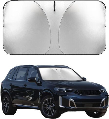 windshield sun shade/car windshield sun shade/car sun shade,Sun visors are suitable for vehicle models such as sedans and SUV,Automotive Interior Sun Protection, Foldable, Storage Bag (large) in Saudi Arabia