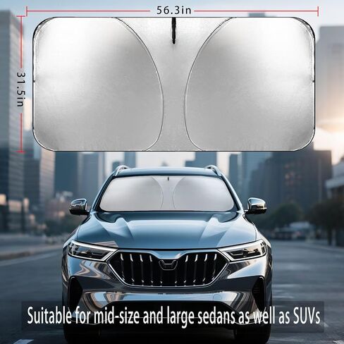 windshield sun shade/car windshield sun shade/car sun shade,Sun visors are suitable for vehicle models such as sedans and SUV,Automotive Interior Sun Protection, Foldable, Storage Bag (large) in Saudi Arabia