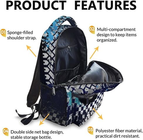 Kids Boys Backpack, Dirt Bike Backpack for Children, 17" Cool Bookbag for Preschool Elementary Kindergarten Vacation Travel, Durable School Supplies in Kuwait
