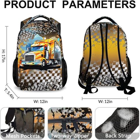 Kids Boys Backpack, Dirt Bike Backpack for Children, 17" Cool Bookbag for Preschool Elementary Kindergarten Vacation Travel, Durable School Supplies in Kuwait