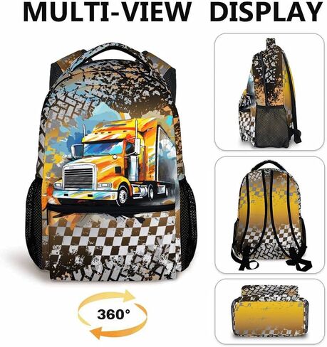 Kids Boys Backpack, Dirt Bike Backpack for Children, 17" Cool Bookbag for Preschool Elementary Kindergarten Vacation Travel, Durable School Supplies in Kuwait