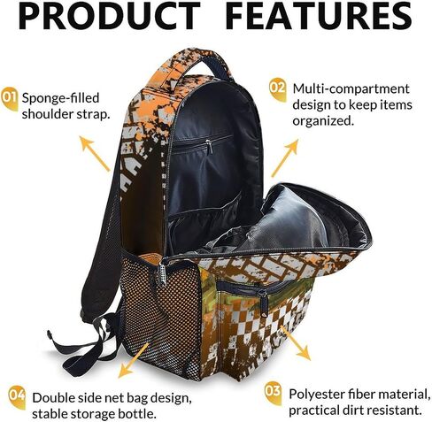 Kids Boys Backpack, Dirt Bike Backpack for Children, 17" Cool Bookbag for Preschool Elementary Kindergarten Vacation Travel, Durable School Supplies in Kuwait
