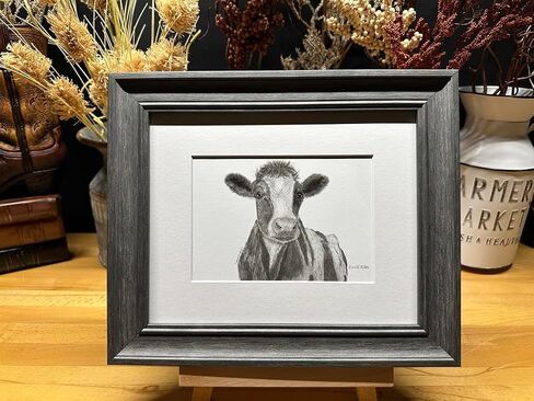 Dairy Cow Farm Nature Wildlife Graphite Pencil Art Sketch Drawing Print Picture Limited Edition ~ Titled 'Heartland' by David Allen (8x10 Mat & Print Only) in Saudi Arabia
