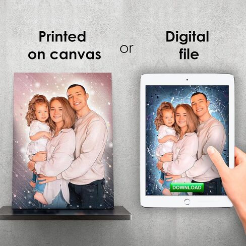 Photo restoration Canvas print, combine family realistic photo portrait (18 x 24'' Canvas, Canvas, 1 person) in Saudi Arabia