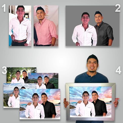 Photo restoration Canvas print, combine family realistic photo portrait (18 x 24'' Canvas, Canvas, 1 person) in Saudi Arabia