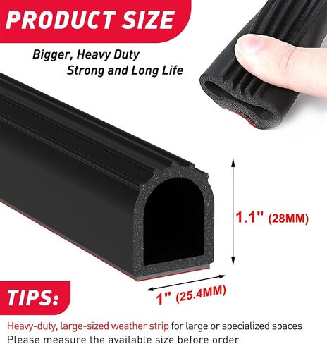 Rubber Seal Strip D Shape RV Weather Stripping Exterior 1" RV Slide Out Seal Self-Adhesive Extra Thick Automotive weatherstripping for Boat, Car, Truck, Marine,Garage Doors/Window (6 ft) in Saudi Arabia