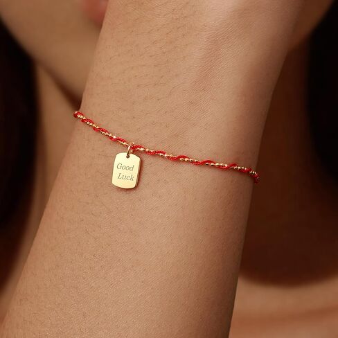 Lucky Red String Protection Bracelets for Women Men 925 Sterling Silver 14K Gold Plated Adjustable Gold Chain Red String Bracelet Red Braided Initial Strand Bracelet Handmade Jewelry for Couple Daughter Birthday in Kuwait