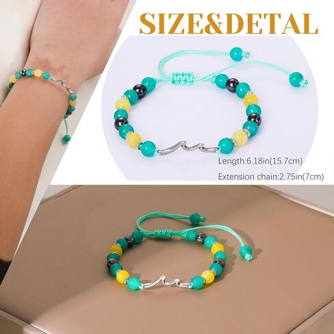Wave Bracelet Inspirational Gifts for Women-Through The Waves of Life 14K Gold Plated Stainless Steel Encouragement Birthday Friend Bracelet in Saudi Arabia