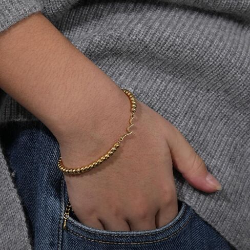 Wave Bracelet Inspirational Gifts for Women-Through The Waves of Life 14K Gold Plated Stainless Steel Encouragement Birthday Friend Bracelet in Saudi Arabia