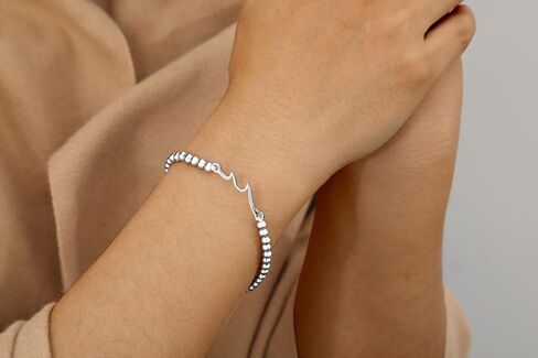 Wave Bracelet Inspirational Gifts for Women-Through The Waves of Life 14K Gold Plated Stainless Steel Encouragement Birthday Friend Bracelet in Saudi Arabia