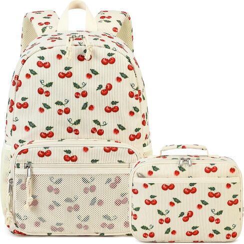 JIANYA School Backpack for Teen Girls, Lightweight Backpacks for School Kids Children's School Book Bag, Cherry Beige in Saudi Arabia