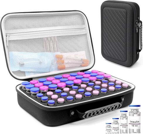 10 Slots Insulin Vial Protector Case, Insulin Vial Organizer Bag for Diabetics Standard 10ml U-100 Vials, Insulin Carrying Case Fridge Holder Storage Holder, No Ice Pack in Kuwait