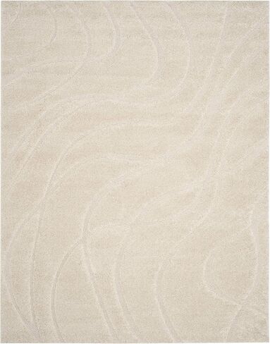 Safavieh Florida Shag Collection X-Large Area Bruc-11 '× 15' ، كريم وكريم ، غير مُلاحظ ورعاية سهلة ، سميكة 1.2 بوصة مثالية للمناطق المرتفعة في غرفة المعيشة ، غرفة النوم (SG471-1111) in Saudi Arabia