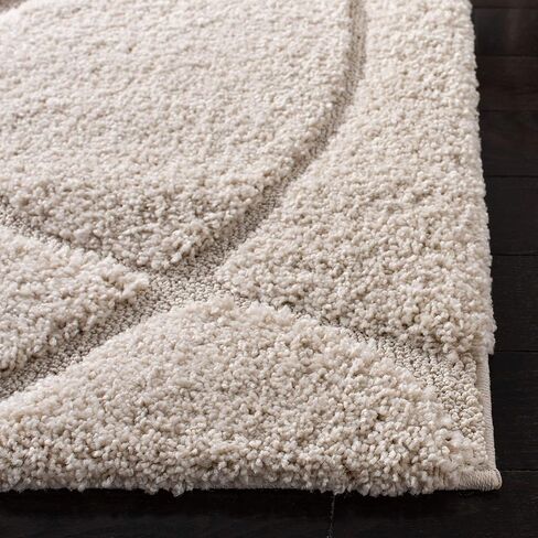 Safavieh Florida Shag Collection X-Large Area Bruc-11 '× 15' ، كريم وكريم ، غير مُلاحظ ورعاية سهلة ، سميكة 1.2 بوصة مثالية للمناطق المرتفعة في غرفة المعيشة ، غرفة النوم (SG471-1111) in Saudi Arabia