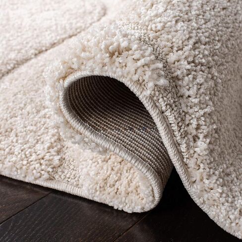 Safavieh Florida Shag Collection X-Large Area Bruc-11 '× 15' ، كريم وكريم ، غير مُلاحظ ورعاية سهلة ، سميكة 1.2 بوصة مثالية للمناطق المرتفعة في غرفة المعيشة ، غرفة النوم (SG471-1111) in Saudi Arabia