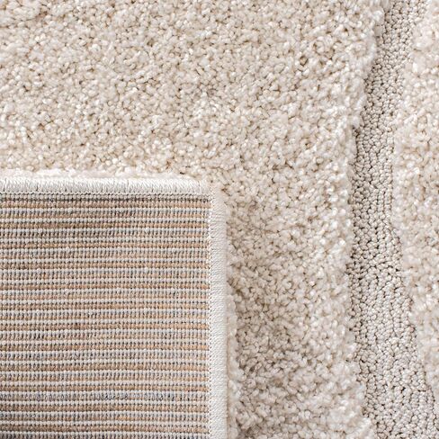 Safavieh Florida Shag Collection X-Large Area Bruc-11 '× 15' ، كريم وكريم ، غير مُلاحظ ورعاية سهلة ، سميكة 1.2 بوصة مثالية للمناطق المرتفعة في غرفة المعيشة ، غرفة النوم (SG471-1111) in Saudi Arabia