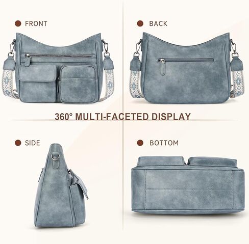 Crossbody Bags for Women Trendy Vegan Leather Crossbody Purse Shoulder Handbags Multiple Pockets Hobo Bag Ladies in Kuwait