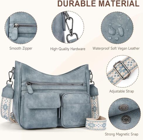 Crossbody Bags for Women Trendy Vegan Leather Crossbody Purse Shoulder Handbags Multiple Pockets Hobo Bag Ladies in Kuwait