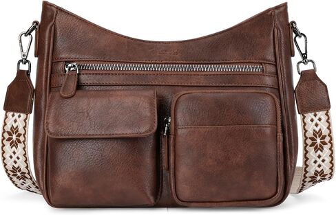 Crossbody Bags for Women Trendy Vegan Leather Crossbody Purse Shoulder Handbags Multiple Pockets Hobo Bag Ladies in Kuwait