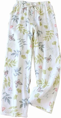 Cotton Pajama Pants for Women Soft Comfy Pajamas Bottoms Casual Loose Fit Y2K Cute Wide Leg Trousers with Pockets in Kuwait