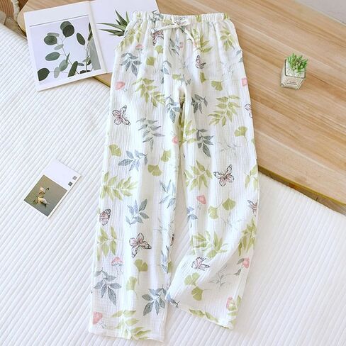 Cotton Pajama Pants for Women Soft Comfy Pajamas Bottoms Casual Loose Fit Y2K Cute Wide Leg Trousers with Pockets in Kuwait