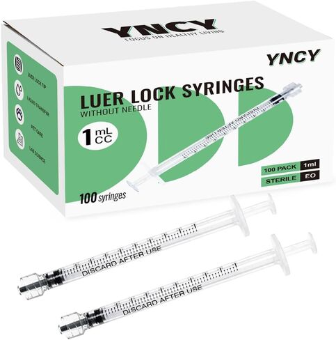 100 عبوة 10 مل من المحاقن Luer Lock مع غطاء، حقنة 10cc بدون إبرة للسائل، ملفوفة معقمة بشكل فردي in Kuwait