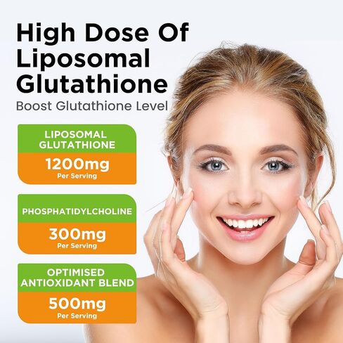 Liposomal Glutathione Supplement 2000mg, Liquid Glutathione Drops with Vitamin C, Master Antioxidants for Immune System, Aging Defense, Skin Headth, Liver Detox - Superior Absorption, Vegan 2 Fl Oz in Saudi Arabia