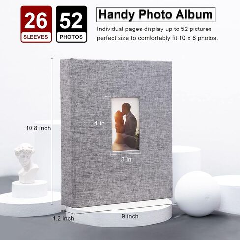 ألبوم صور صغير فينروز 5 × 7 صور ، 2 حزمة غلاف الكتان ، كتاب صور مصغرة ، 26 صفحة يحمل 52 صورة أو عمل فني أو بطاقات بريدية تخزين رمادي in Kuwait