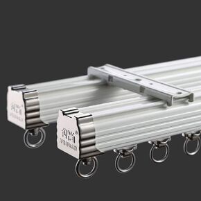 ZSHINE Curtain Double Tracks Ceiling or Wall Mounting Heavy-Duty Curtain Rails for Living Room Bedroom Room Divider in Kuwait