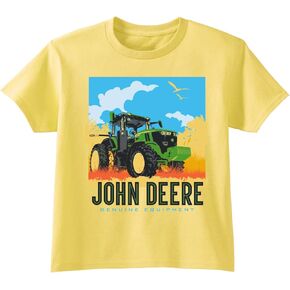 John Deere Boys Kids Youth Press Pression Scene Short Sleeve Tee Shirt - أصفر in Kuwait