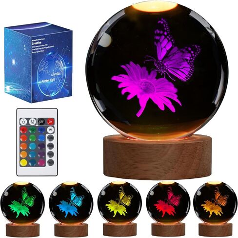 Penguin Night Light, Penguin Gifts, K9 3.15 Inch (80mm) Crystal Ball Night Light with 16 Colors Remote Upgraded Lamp for Birthday Xmas Cool Animal Figurines Gifts for Room Decor Boys Girls in Kuwait