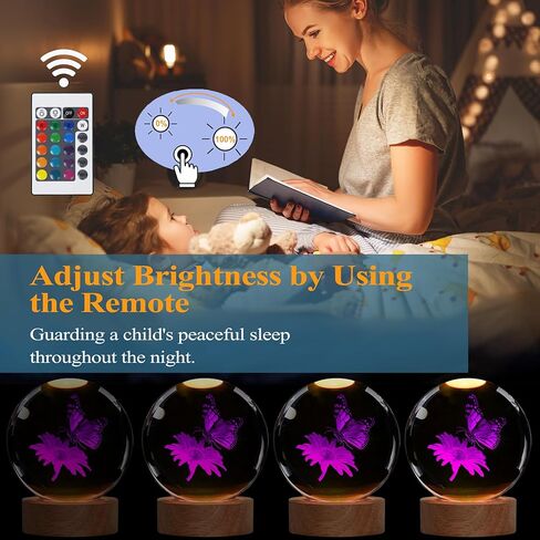 Penguin Night Light, Penguin Gifts, K9 3.15 Inch (80mm) Crystal Ball Night Light with 16 Colors Remote Upgraded Lamp for Birthday Xmas Cool Animal Figurines Gifts for Room Decor Boys Girls in Kuwait