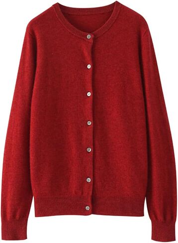 Solid Open Front Knitted Cardigan Cashmere Sweater for Women in Kuwait