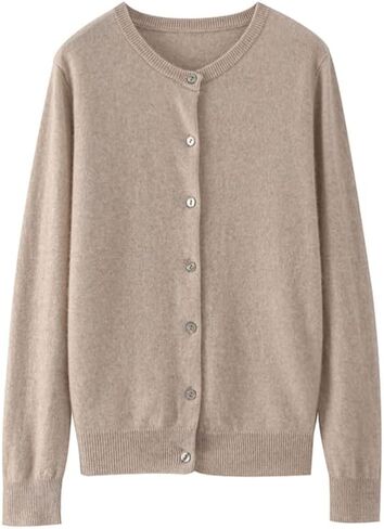 Solid Open Front Knitted Cardigan Cashmere Sweater for Women in Saudi Arabia