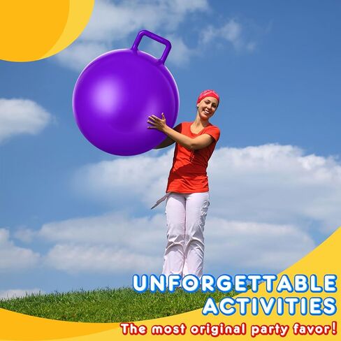 Lewtemi 2 Pcs 29 Inch Big Bouncing Ball with Handle Hopper Ball Jumping Hopping Ball Bouncy Ball for Adults Exercise Ball and Air Pump for Outdoor Sports Game(Blue Pink Cloud, Blue Purple Cloud) in Saudi Arabia