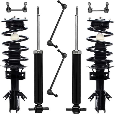 Detroit Axle - 8pc Struts Struts Strock Atcorbers Kit لعام 2013-2018 Ford Fusion ، الدعامات الأمامية مع امتصاص الصدمات الخلفية لفائف الربيع الخلفية الأمامية. in Saudi Arabia