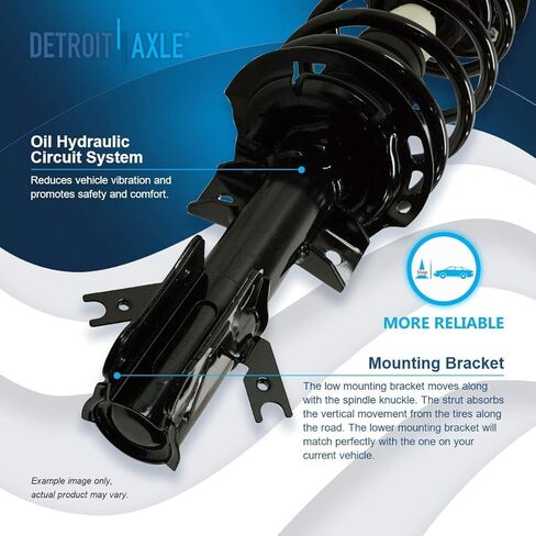 Detroit Axle - 8pc Struts Struts Strock Atcorbers Kit لعام 2013-2018 Ford Fusion ، الدعامات الأمامية مع امتصاص الصدمات الخلفية لفائف الربيع الخلفية الأمامية. in Saudi Arabia