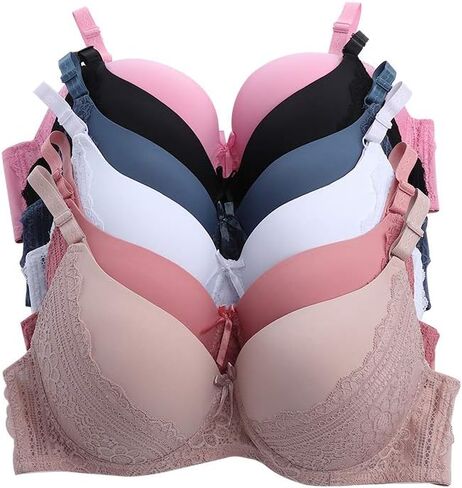 Viola's Secret Women Bras 6 Packs of T-Shirt Bra D Cup DD Cup 34D 36D 38D 40D 42D 36DD 38DD 40DD 42DD 44DD in Saudi Arabia