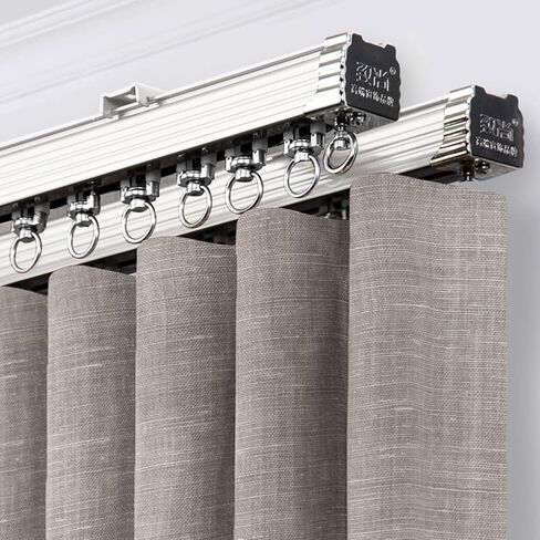 ZSHINE Curtain Double Tracks Ceiling or Wall Mounting Heavy-Duty Curtain Rails for Living Room Bedroom Room Divider in Kuwait