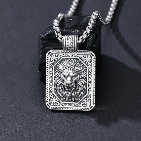 PELOVNY Lion Necklace 925 Sterling Silver Eagles Chain Wolf Pendant Leo Necklace Lion Jewelry Anniversary Birthday Gifts for Men Women in Saudi Arabia