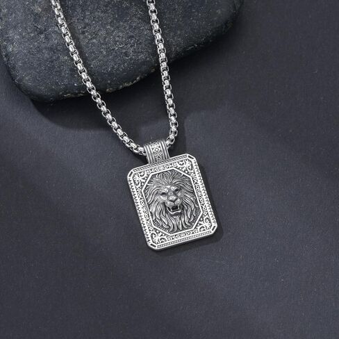 PELOVNY Lion Necklace 925 Sterling Silver Eagles Chain Wolf Pendant Leo Necklace Lion Jewelry Anniversary Birthday Gifts for Men Women in Saudi Arabia