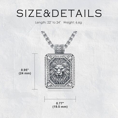 PELOVNY Lion Necklace 925 Sterling Silver Eagles Chain Wolf Pendant Leo Necklace Lion Jewelry Anniversary Birthday Gifts for Men Women in Saudi Arabia