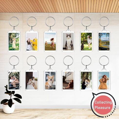 200 Pcs Clear Acrylic Photo Keychain, Transparent Picture Keychain, Blank Photo Insert Keyring, DIY Picture Frame Keyring with Split Ring for Party Gift in Saudi Arabia