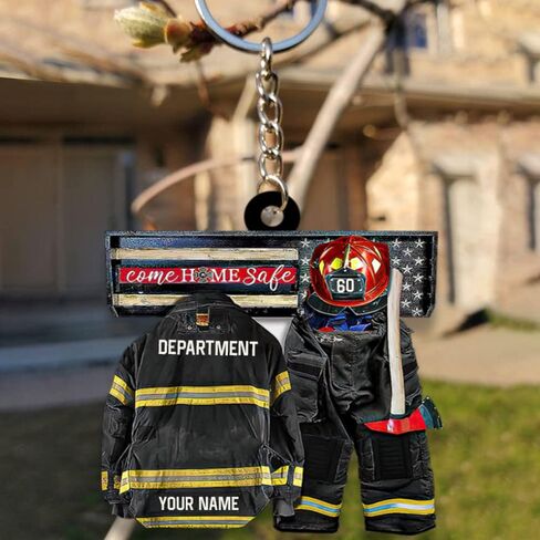 Firefighter Keychain - Custom Fireman Gifts for Men, Funny Firefighter Gift in Saudi Arabia